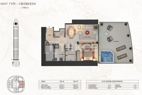 Apartamento en venta en Dubai, EAU 1 dormitorio, 69 m2 № 758123 - foto 29