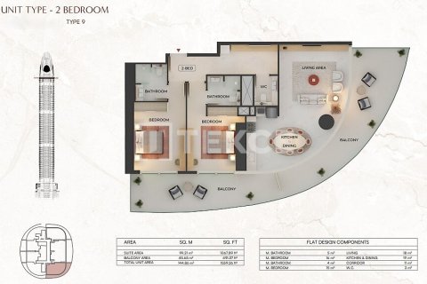 Apartemen di Dubai, UEA 1 ruangan, 37 m2 nomor 758122 - foto 22