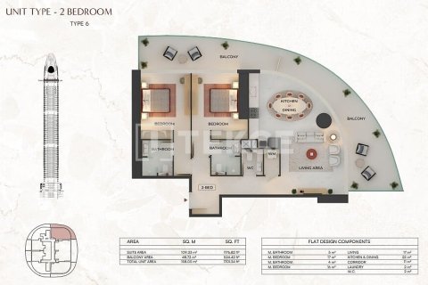 Apartemen di Dubai, UEA 1 ruangan, 37 m2 nomor 758122 - foto 19