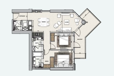 Apartemen di Business Bay, Dubai, UEA 1 kamar tidur, 91 m2 nomor 689915 - foto 5