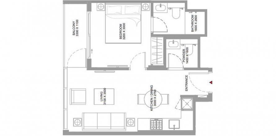 Byt v Canalside Marina Residences v Umm Al Quwain, SAE 1 ložnice, 47.78 m² Č.: 633975