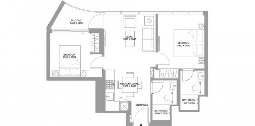Korter asukohaga Canalside Marina Residences asukohaga Umm Al Quwain, AÜE: 2 magamistoaga, 62.82 m² Nr 633976