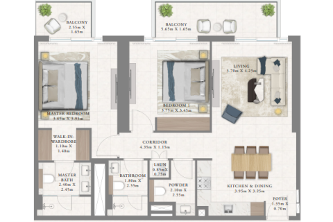 Lakás itt: Dubai Marina, EAE, 1 hálószoba, 73 m², azonosító: 704532 - fénykép 11