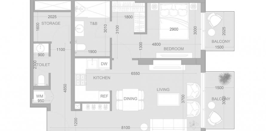 Byt v 1WOOD Residence 2 v Jumeirah Village Circle, Dubai, SAE 1 ložnice, 73.89 m² Č.: 634409