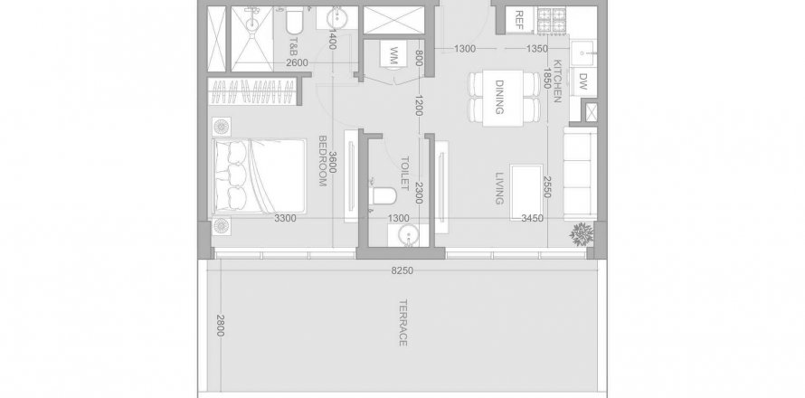 Apartemen di 1WOOD Residence 2 di Jumeirah Village Circle, Dubai, UEA 1 kamar tidur, 68.42 m2 nomor 634413