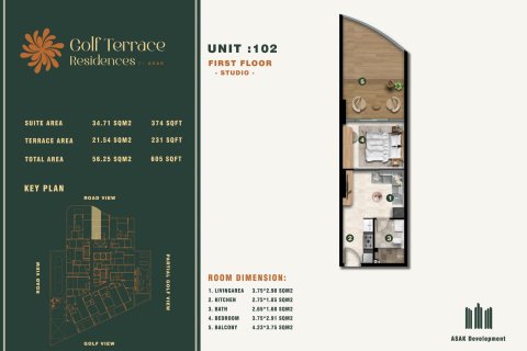 Apartament de vânzare în Dubai Production City (IMPZ), Dubai, EAU 1 cameră, 39 mp.  №728411 - poză 12