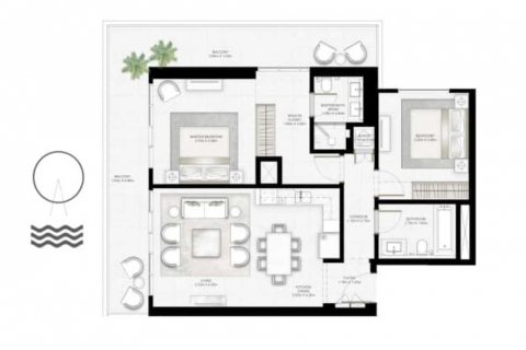 Byt v SUNRISE BAY v Dubai Harbour, Dubai, SAE 2 ložnice, 119 m² Č.: 637287 - fotografie 3