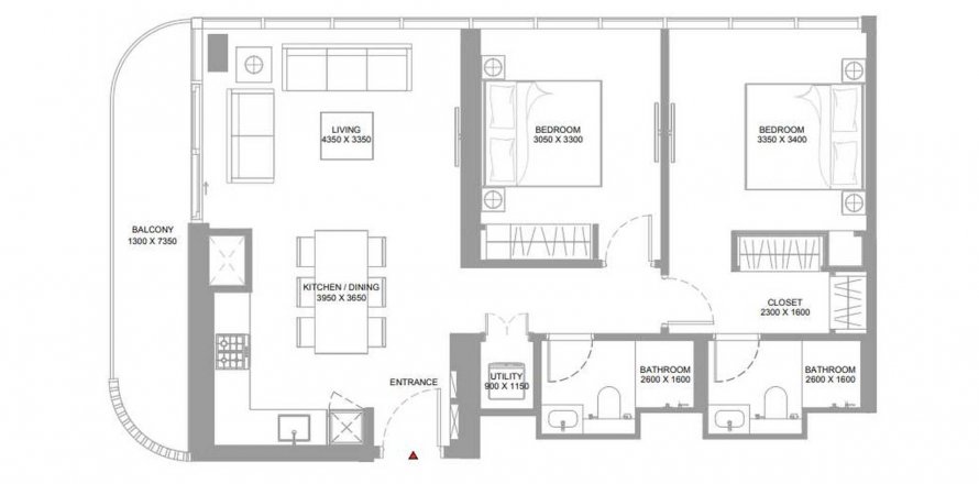 Apartment in Pearlside Marina Residences in Umm Al Quwain, UAE 2 bedrooms, 91.58 sq.m. № 635069
