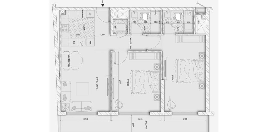 Lakás az Enaya Residences lakóparkban itt: Jumeirah Village Triangle, Dubai, EAE, 2 hálószoba, 106.26 m², azonosító: 700305