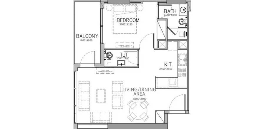 Apartmen di Stamn Yuni di Al Satwa, Dubai, UAE 1 bilik tidur, 62.79 meter persegi № 712350