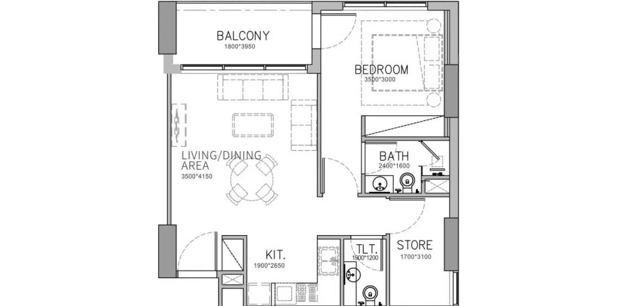 Apartmen di Stamn Yuni di Al Satwa, Dubai, UAE 1 bilik tidur, 67.88 meter persegi № 712345