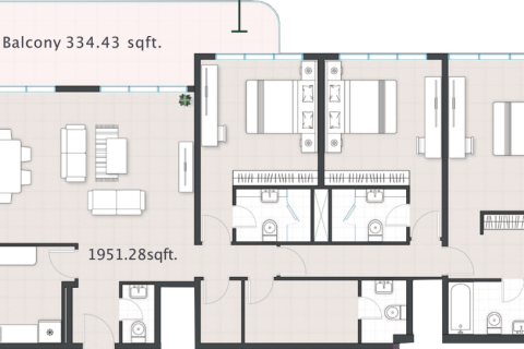 Lakás itt: Al Reem Island, Abu Dhabi, EAE, 3 hálószoba, 230 m², azonosító: 717116 - fénykép 4