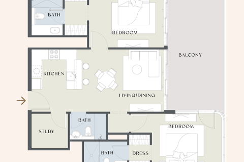 Appartamento in vendita a Al Satwa, Dubai, EAU 1 camera, 45 mq. № 690300 - foto 9