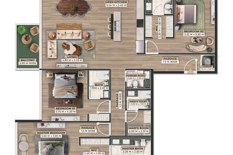 Apartmen di Dubai, UAE 1 bilik tidur, 79 meter persegi № 690299 - foto 8