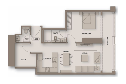 Apartamento para venda em Al Jaddaf, Dubai, EAU 1 quarto, 70 m2 № 690295 - foto 5