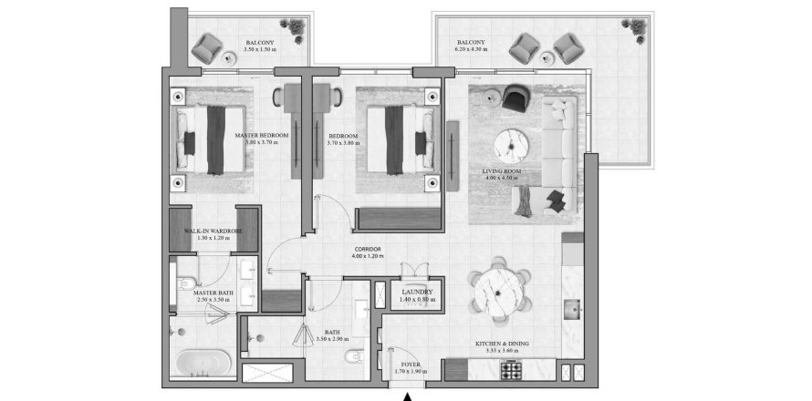 Lägenhet i Dubai South (Dubai World Central), Dubai, UAE 2 sovrum, 127 kvm Nr. 686578