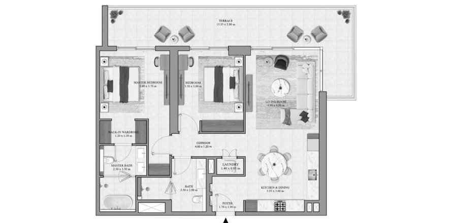 Apartment i Dubai South (Dubai World Central), Dubai, UAE 2 soveværelser, 142 kvm № 686570