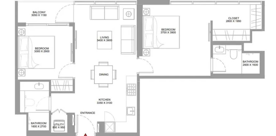 Квартира в Pristine Beach Residences в Умм-эль-Кайвайн, ОАЕ 3 кімнати, 78.06м2 № 710571