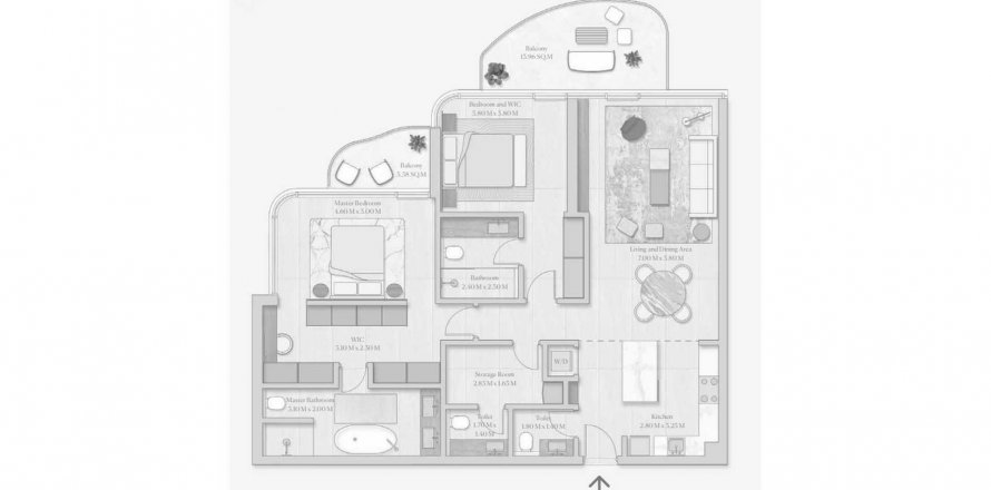 Apartment in Esme Beach Residences in Dubai, UAE 2 bedrooms, 144.73 sq.m. № 637938