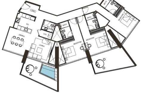 Apartemen di Binghatti Grove di Jumeirah Village Circle, Dubai, UEA 1 kamar tidur, 84 m2 nomor 728598 - foto 20