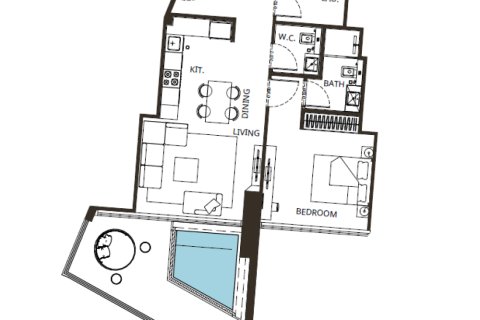Apartemen di Binghatti Grove di Jumeirah Village Circle, Dubai, UEA 1 kamar tidur, 84 m2 nomor 728598 - foto 18