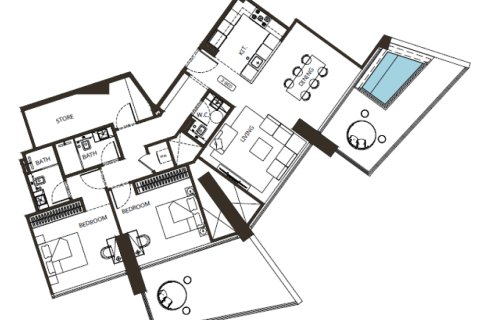 Apartemen di Binghatti Grove di Jumeirah Village Circle, Dubai, UEA 1 kamar tidur, 84 m2 nomor 728598 - foto 19