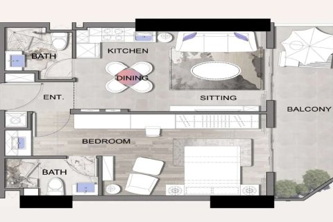 Byt v Listone Residence v International City, Dubai, SAE 1 pokoj, 32 m² Č.: 728566 - fotografie 15