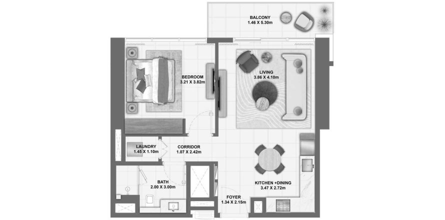 Apartament në Silva by Emaar në Dubai Creek Harbour (The Lagoons), Emiratet e Bashkuara Arabe 1 dhomë gjumi, 69 m2. № 685435