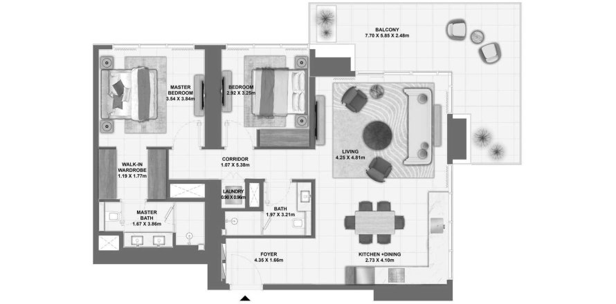 Apartament în Dubai Creek Harbour (The Lagoons), Dubai, EAU 2 dormitoare, 130 mp.  №685437