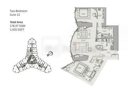 Downtown Dubai (Downtown Burj Dubai), UAE의 임대용 아파트 침실 2개, 178.9제곱미터 번호 629260 - 사진 17