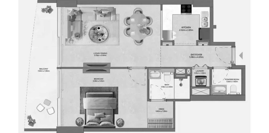 Appartement à Dubai, EAU: 1 chambre, 80.36 m2 № 713504