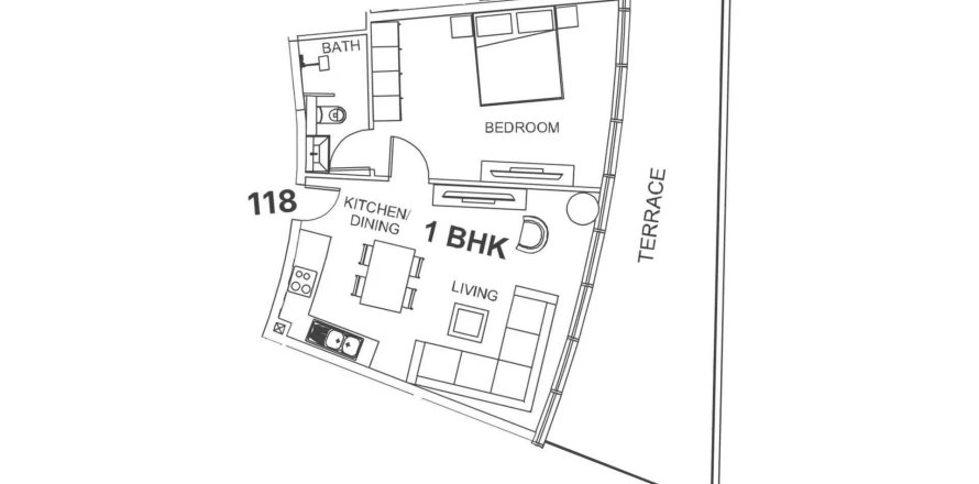 Apartment sa Villa del Garda sa Dubai, UAE 1 silid-tulugan, 82.36 sq.m. № 695459