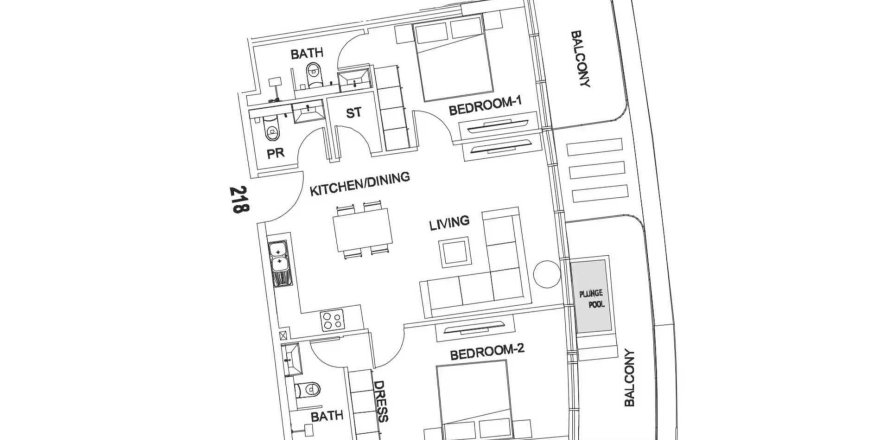 Apartman u Villa del Garda u gradu Dubai, UAE 2 spavaće sobe, 100.53 m2 Br. 695460