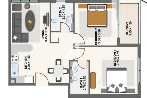 Byt v Arjan, Dubai, SAE 2 ložnice, 77.5 m² Č.: 629827 - fotografie 12