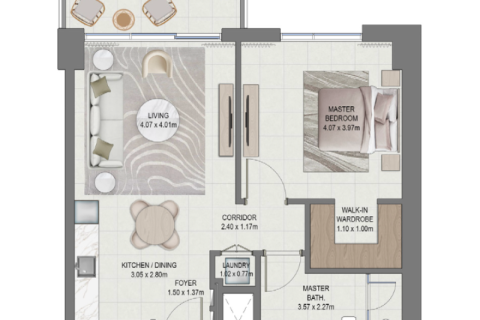 Apartman u Dubai South (Dubai World Central), UAE 1 spavaća soba, 74 m2 Br. 689944 - fotografija 4