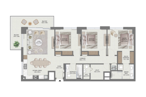 Apartman u Dubai South (Dubai World Central), UAE 1 spavaća soba, 74 m2 Br. 689944 - fotografija 6