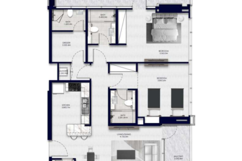 Apartment til salg i Yas Island, Abu Dhabi, UAE 1 værelse, 47 kvm № 689949 - foto 12