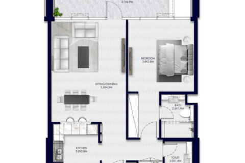 Apartment til salg i Yas Island, Abu Dhabi, UAE 1 værelse, 47 kvm № 689949 - foto 11