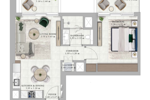 Apartament na sprzedaż w Dubai Hills Estate, Dubai, ZEA 1 sypialnia, 69 mkw., nr 689946 - zdjęcie 4