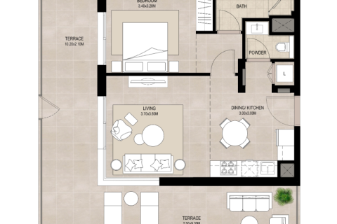 Appartement te koop in Town Square, Dubai, VAE 1 slaapkamer, 55 vr.m., nr 732627 - foto 5