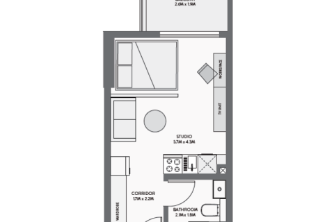 Appartement te koop in Downtown Jebel Ali, Dubai, VAE 1 kamer, 34 vr.m., nr 732623 - foto 3