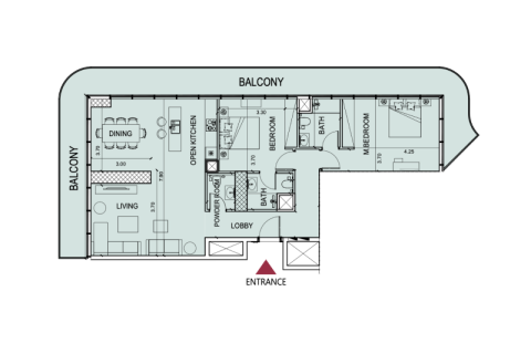 Apartmán v Downtown Dubai (Downtown Burj Dubai), SAE 1 izba, 33 m2 č. 732628 - Fotografia 12