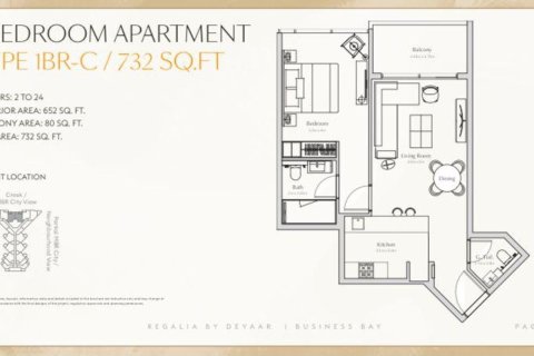 Appartement te koop in Business Bay, Dubai, VAE 1 slaapkamer, 67.6 vr.m., nr 669914 - foto 11