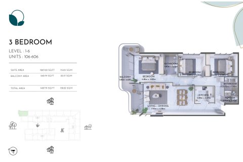 Apartment sa OLIVIA RESIDENCES sa Green Community, Dubai, UAE 1 silid-tulugan, 59 sq.m. № 728612 - larawan 9
