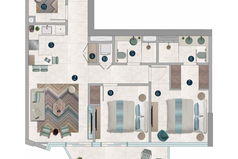 Dubai, संयुक्त अरब अमीरात में अपार्टमेंट, 2 बेडरूम, 93 वर्ग मीटर, संख्या 690291 - फ़ोटो 2