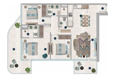 Dubai, संयुक्त अरब अमीरात में अपार्टमेंट, 2 बेडरूम, 93 वर्ग मीटर, संख्या 690291 - फ़ोटो 4