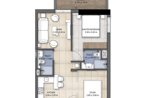 Apartmen di Jumeirah Village Triangle, Dubai, UAE 1 bilik, 40 meter persegi № 690288 - foto 6