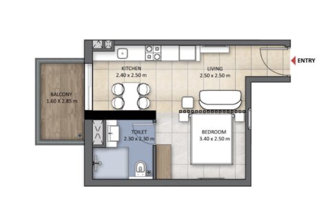 Apartmen di Jumeirah Village Triangle, Dubai, UAE 1 bilik, 40 meter persegi № 690288 - foto 5