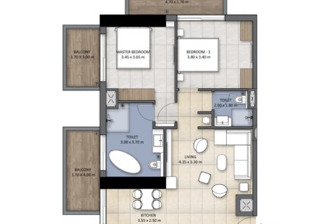 Apartmen di Jumeirah Village Triangle, Dubai, UAE 1 bilik, 40 meter persegi № 690288 - foto 7