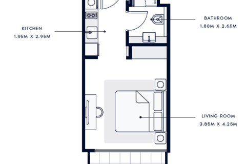 Купить квартиру в Dubai Sports City, Дубай, ОАЭ 1 комната, 33м2, № 732663 - фото 8
